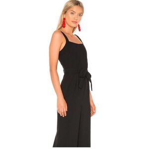 cupcakes & cashmere Black Belted Wide Leg Jumpsuit Size 6